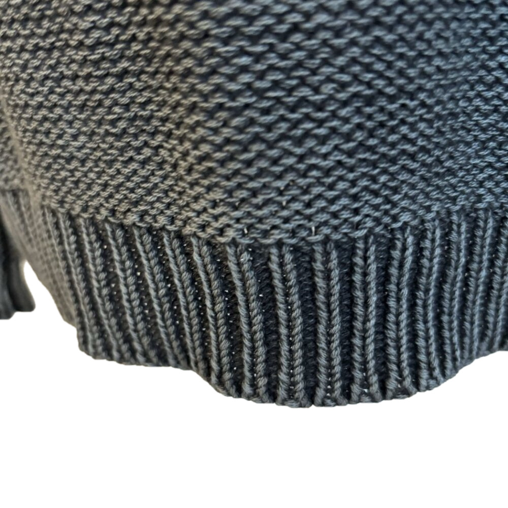 Sweater Long Sleeve w/ Cables front & Back, Charcoal Grey 100% Cotton, size LRG - Picture 6 of 9